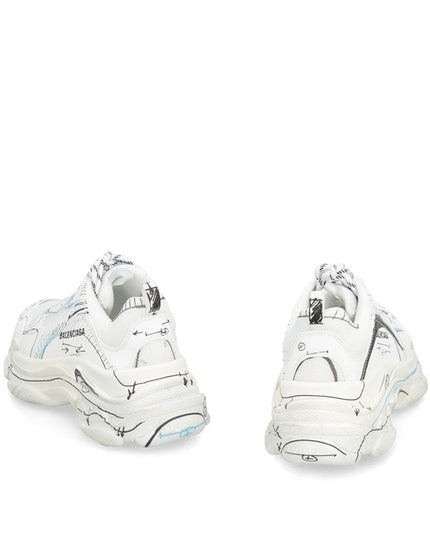 Balenciaga White Calfskin Chunky Sneakers