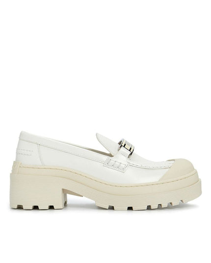 Dior White Calfskin Platform Loafers