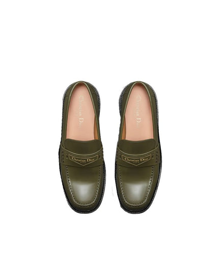 Dior Green Calfskin Slip-On Loafers