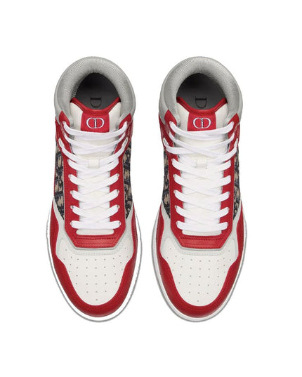 Dior Red Leather High Top Sneakers