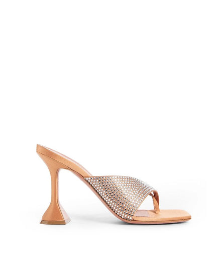 Amina Muaddi Orange Silk Mules