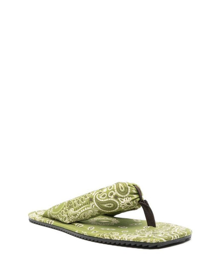 The Attico Green Elastane Slides