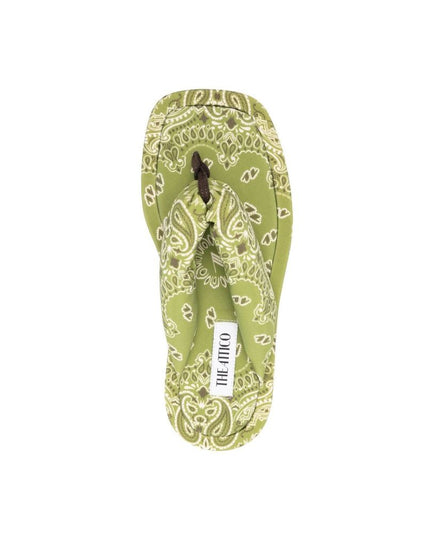 The Attico Green Elastane Slides