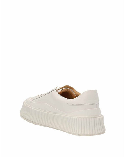 Jil Sander White Calfskin Platform Sneakers
