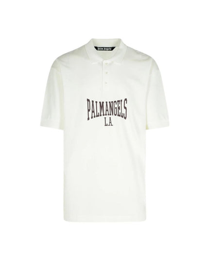 Palm Angels White Cotton Polo Shirt