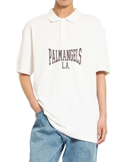 Palm Angels White Cotton Polo Shirt