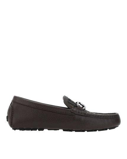 Fendi Brown Calfskin Slip-On Loafers