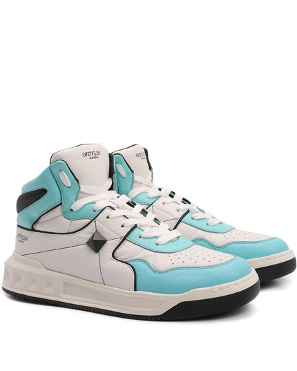 Valentino Garavani White Calfskin High Top Sneakers