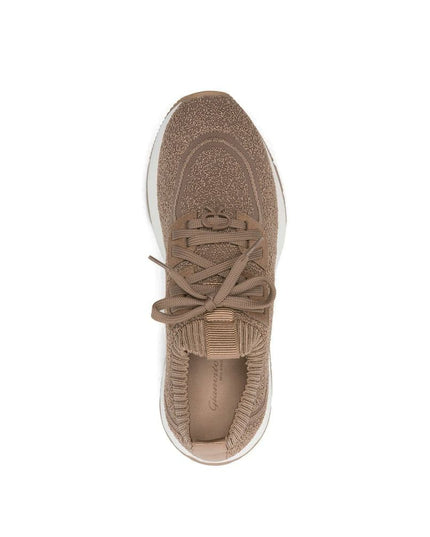 Gianvito Rossi Brown Fabric Athletic Sneakers