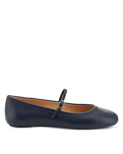 Gianvito Rossi Blue Fabric Ballet Flats