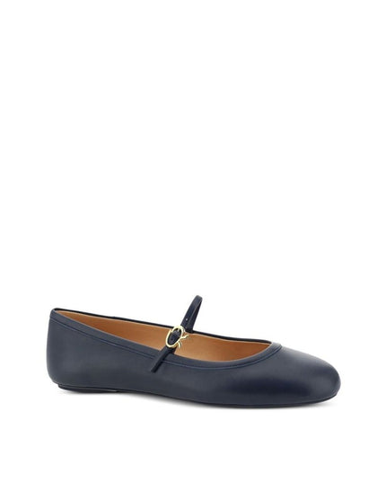 Gianvito Rossi Blue Fabric Ballet Flats
