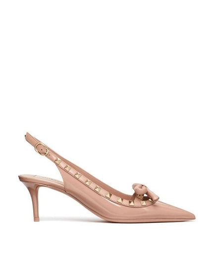 Valentino Garavani Beige Calfskin Mid Heel Pumps