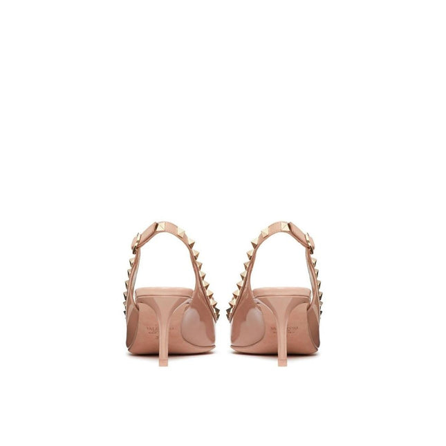 Valentino Garavani Beige Calfskin Mid Heel Pumps