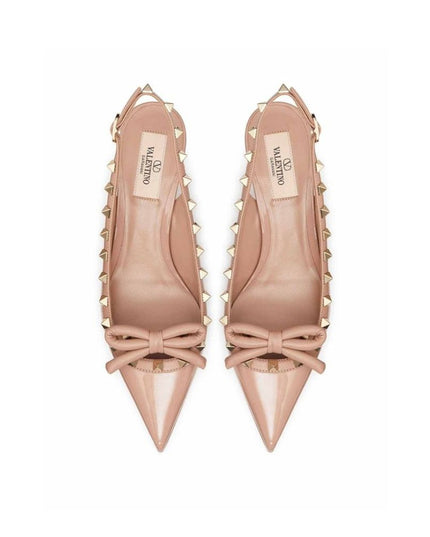 Valentino Garavani Beige Calfskin Mid Heel Pumps