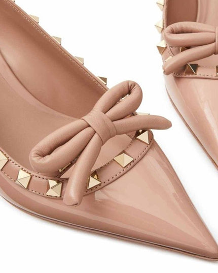 Valentino Garavani Beige Calfskin Mid Heel Pumps