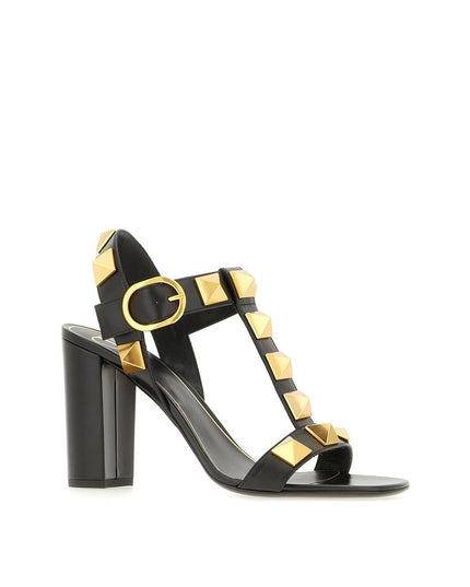 Valentino Garavani Black Calfskin Stiletto Heel Sandals