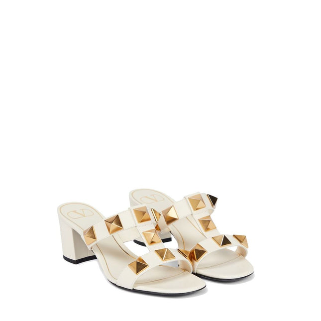 Valentino Garavani White Calfskin Platform Sandals