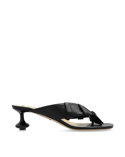 Loewe Black Lamb Leather Strap-On Sandals