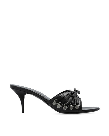 Balenciaga Black Lamb Leather Stiletto Heel Sandals