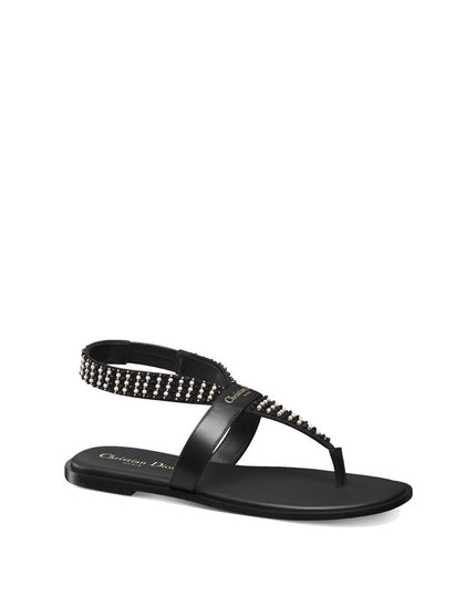 Dior Black Calfskin Flat Sandals