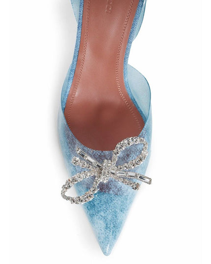 Amina Muaddi Blue Plexiglass High Heel Pumps
