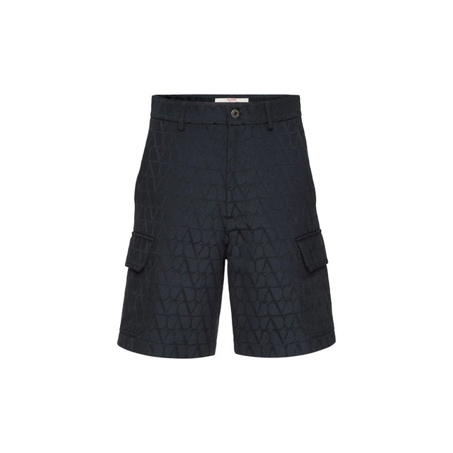 Valentino Blue Cotton Cargo Shorts
