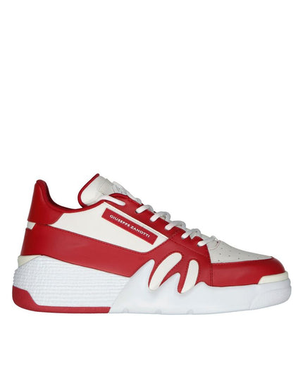 Giuseppe Zanotti Red Calfskin Low Top Sneakers