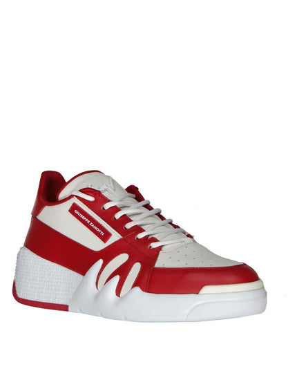 Giuseppe Zanotti Red Calfskin Low Top Sneakers