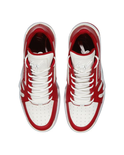 Giuseppe Zanotti Red Calfskin Low Top Sneakers