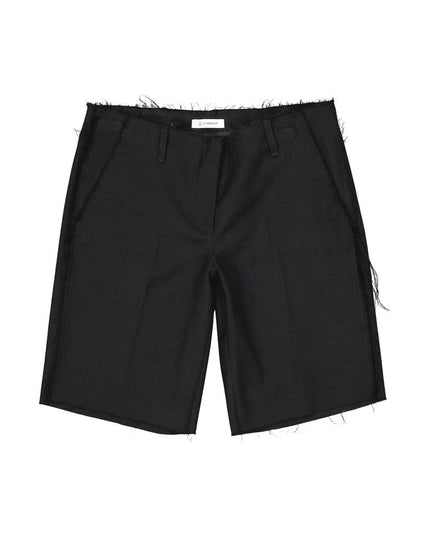 Dondup Black Virgin Wool Bermuda Shorts