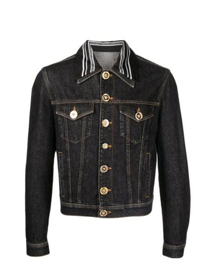 Versace Black Cotton Denim Jacket
