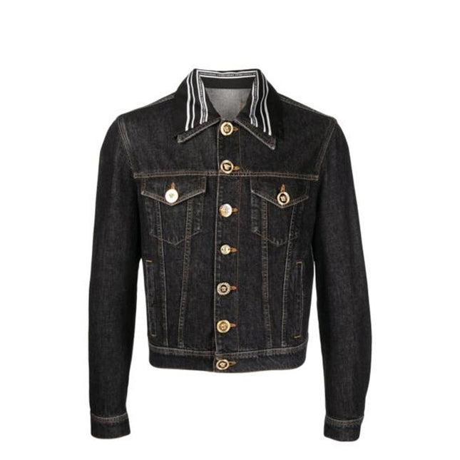 Versace Black Cotton Denim Jacket