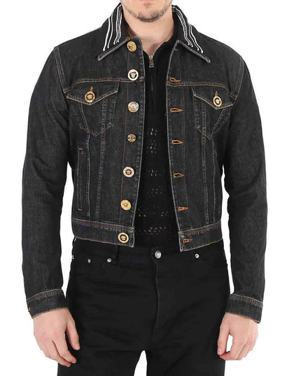 Versace Black Cotton Denim Jacket