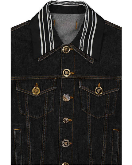 Versace Black Cotton Denim Jacket