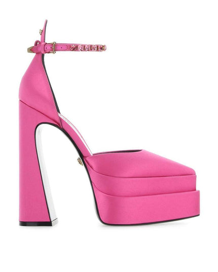 Versace Multicolor Satin Platform Pumps