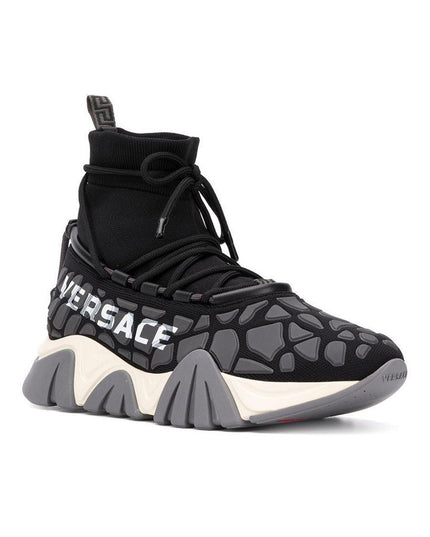 Versace Black Fabric Athletic Sneakers