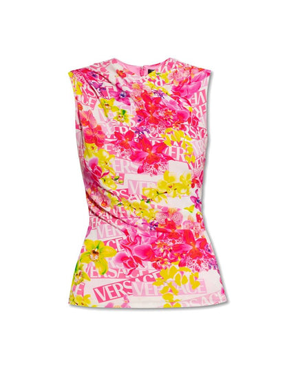 Versace Multicolor Elastane Tank Tops