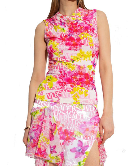 Versace Multicolor Elastane Tank Tops