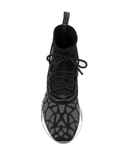 Versace Black Fabric Athletic Sneakers