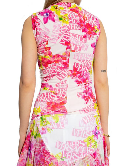 Versace Multicolor Elastane Tank Tops