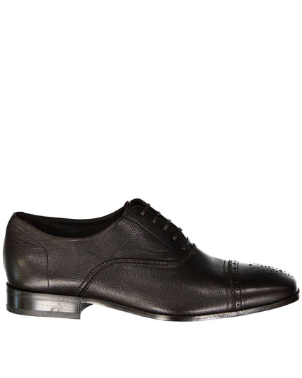 Salvatore Ferragamo Brown Calfskin Oxfords And Derbies