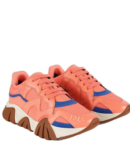 Versace Orange Leather Chunky Sneakers