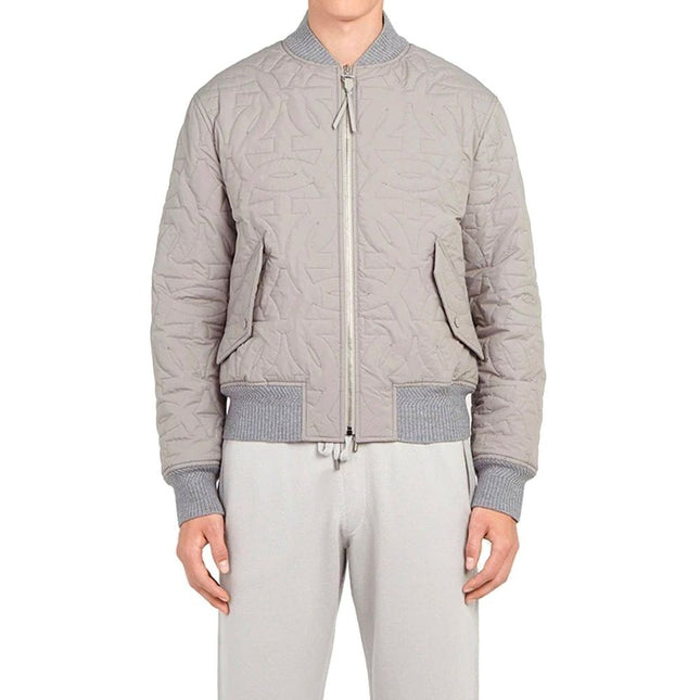 Salvatore Ferragamo Gray Polyester Bomber