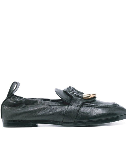 See By Chloé Black Calfskin Slip-On Loafers