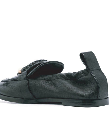 See By Chloé Black Calfskin Slip-On Loafers