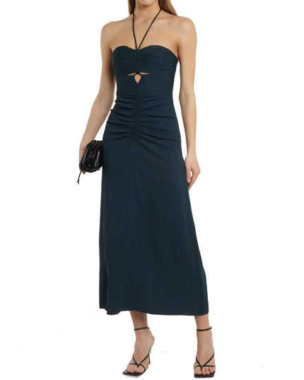 Self-Portrait Gray Viscose Casual Dress