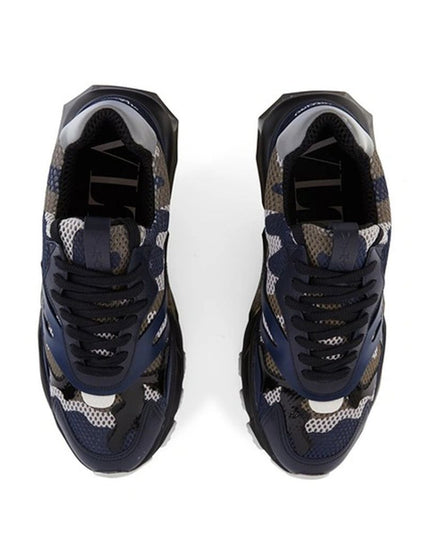 Valentino Garavani Blue Fabric Athletic Sneakers