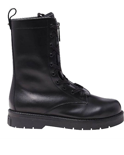 Valentino Garavani Black Calfskin Lace-Up Boots