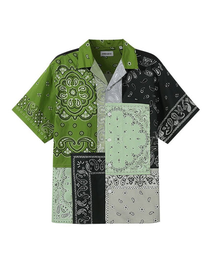 Kenzo Green Cotton Pattern Shirt
