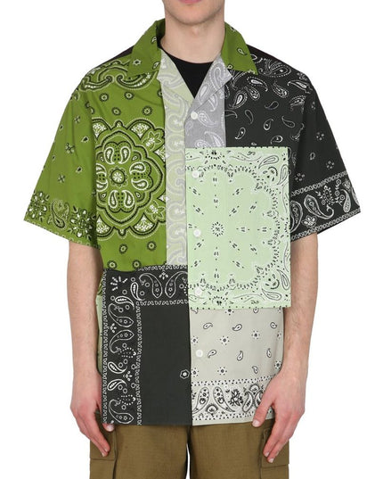 Kenzo Green Cotton Pattern Shirt
